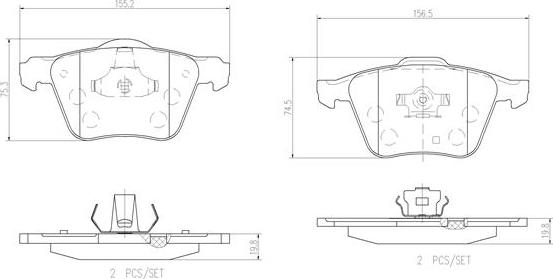 Brembo P86018N - Тормозные колодки, дисковые, комплект unicars.by