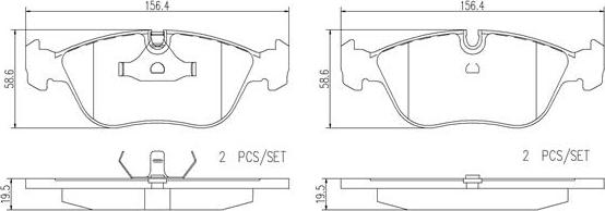 Brembo P86013N - Тормозные колодки, дисковые, комплект unicars.by