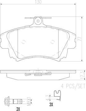 Brembo P86017N - Тормозные колодки, дисковые, комплект unicars.by