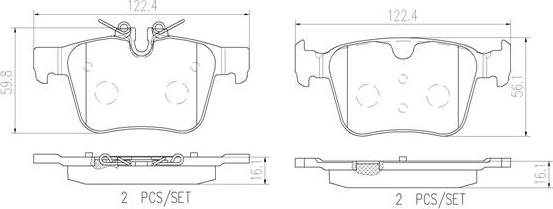 Brembo P86029N - Тормозные колодки, дисковые, комплект unicars.by