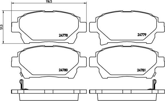 Brembo P 83 097 - Тормозные колодки, дисковые, комплект unicars.by