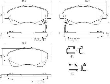 Brembo P83046N - Тормозные колодки, дисковые, комплект unicars.by