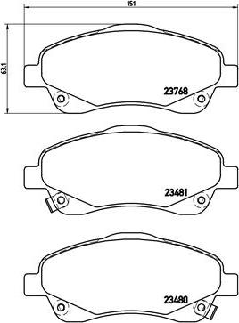 Brembo P 83 046 - Тормозные колодки, дисковые, комплект unicars.by