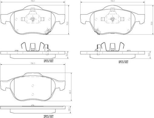 Brembo P83043N - Тормозные колодки, дисковые, комплект unicars.by