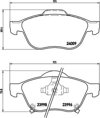 Brembo P 83 043 - Тормозные колодки, дисковые, комплект unicars.by