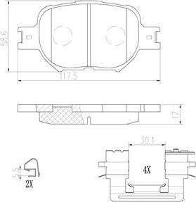 Brembo P83054N - Тормозные колодки, дисковые, комплект unicars.by