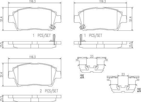 Brembo P83051N - Тормозные колодки, дисковые, комплект unicars.by