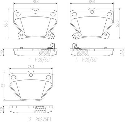 Brembo P83052N - Тормозные колодки, дисковые, комплект unicars.by