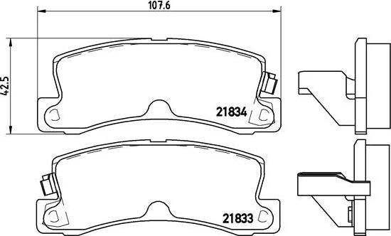 Brembo P 83 015 - Тормозные колодки, дисковые, комплект unicars.by