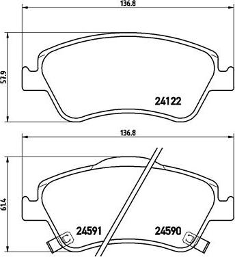 Brembo P 83 079 - Тормозные колодки, дисковые, комплект unicars.by