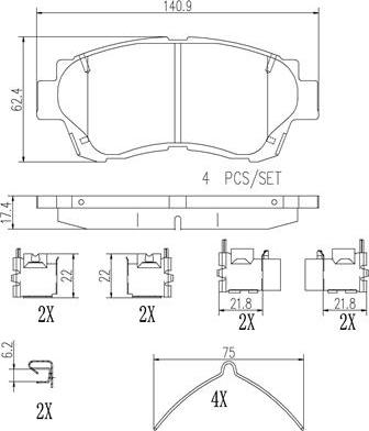 Brembo P83124N - Тормозные колодки, дисковые, комплект unicars.by