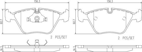 Brembo P36007N - Тормозные колодки, дисковые, комплект unicars.by