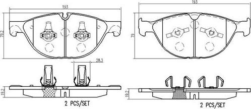 Brembo P36029N - Тормозные колодки, дисковые, комплект unicars.by