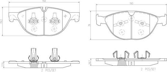 Brembo P36025N - Тормозные колодки, дисковые, комплект unicars.by