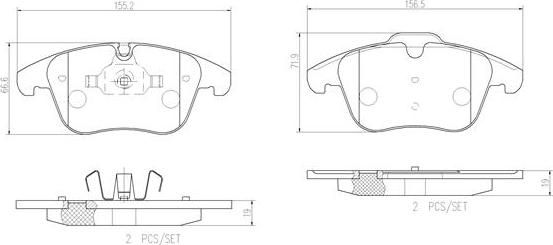 Brembo P36022N - Тормозные колодки, дисковые, комплект unicars.by