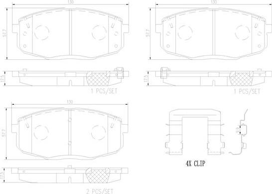 Brembo P30099N - Тормозные колодки, дисковые, комплект unicars.by