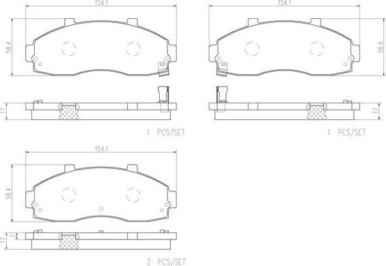 Brembo P30044N - Тормозные колодки, дисковые, комплект unicars.by