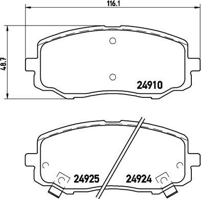 Brembo P 30 045 - Тормозные колодки, дисковые, комплект unicars.by