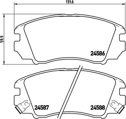 Magneti Marelli T1722MM - Тормозные колодки, дисковые, комплект unicars.by