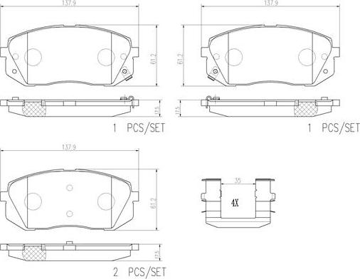 Brembo P30056N - Тормозные колодки, дисковые, комплект unicars.by