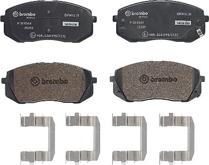 Brembo P 30 056X - Тормозные колодки, дисковые, комплект unicars.by