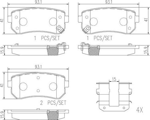 Brembo P30051N - Тормозные колодки, дисковые, комплект unicars.by