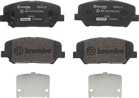 Brembo P 30 065X - Тормозные колодки, дисковые, комплект unicars.by