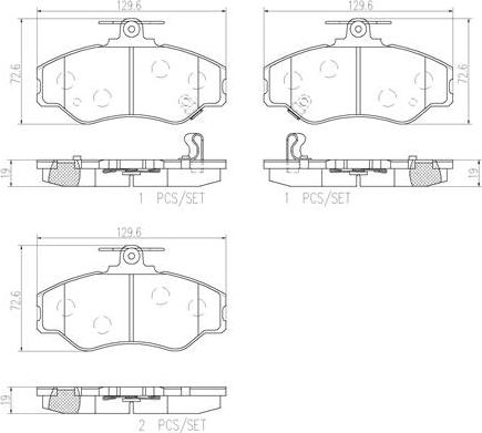 Brembo P30005N - Тормозные колодки, дисковые, комплект unicars.by