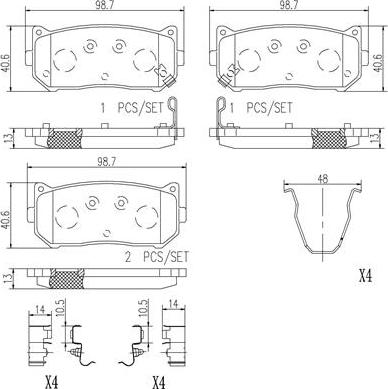 Brembo P30008N - Тормозные колодки, дисковые, комплект unicars.by