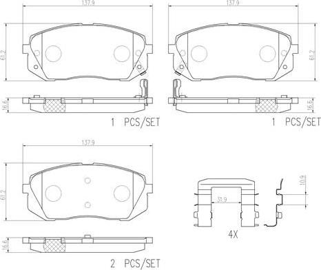 Brembo P30039N - Тормозные колодки, дисковые, комплект unicars.by