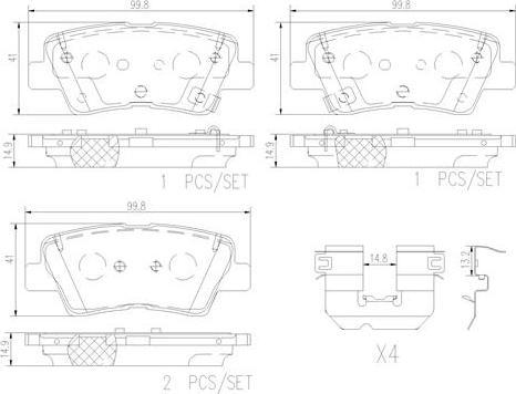 Brembo P30103N - Тормозные колодки, дисковые, комплект unicars.by