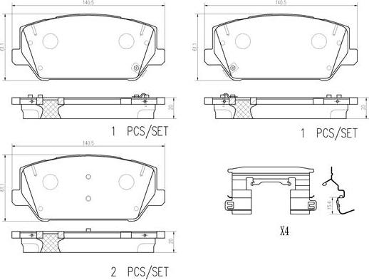 Brembo P30102N - Тормозные колодки, дисковые, комплект unicars.by