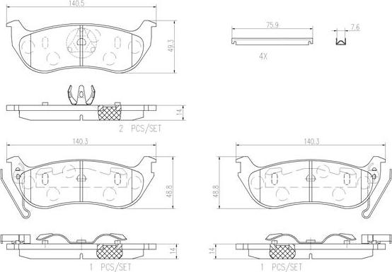 Brembo P37009N - Тормозные колодки, дисковые, комплект unicars.by