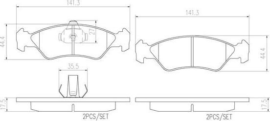 Brembo P24044N - Тормозные колодки, дисковые, комплект unicars.by