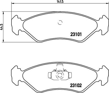 Brembo P 24 044 - Тормозные колодки, дисковые, комплект unicars.by