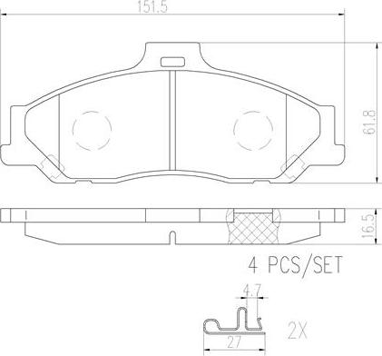 Brembo P24051N - Тормозные колодки, дисковые, комплект unicars.by