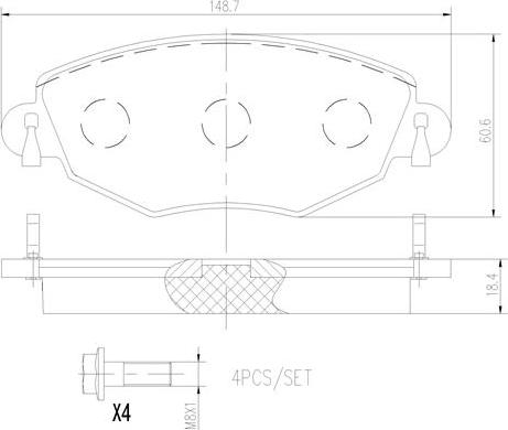 Brembo P24060N - Тормозные колодки, дисковые, комплект unicars.by