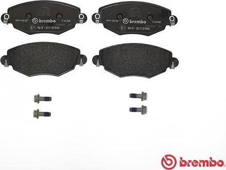 Brembo P 24 060 - Тормозные колодки, дисковые, комплект unicars.by