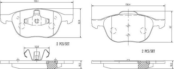 Brembo P24061N - Тормозные колодки, дисковые, комплект unicars.by