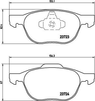 Brembo P 24 061 - Тормозные колодки, дисковые, комплект unicars.by