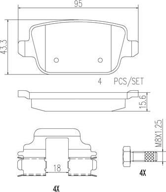 Brembo P24075N - Тормозные колодки, дисковые, комплект unicars.by