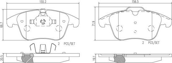 Brembo P24076N - Тормозные колодки, дисковые, комплект unicars.by