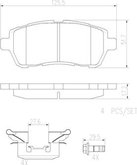 Brembo P24072N - Тормозные колодки, дисковые, комплект unicars.by