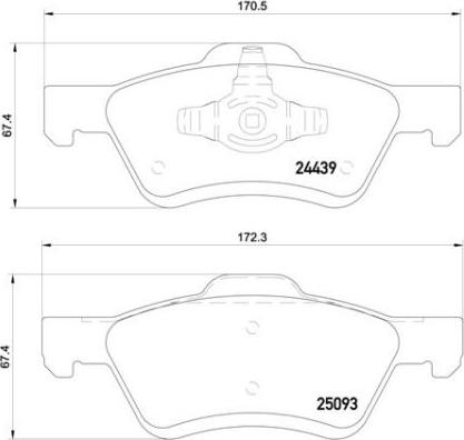 Brembo P 24 159 - Тормозные колодки, дисковые, комплект unicars.by