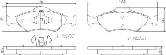 Brembo P24156N - Тормозные колодки, дисковые, комплект unicars.by