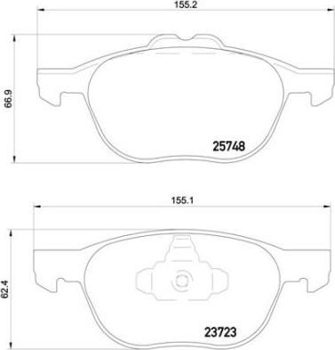 Brembo P 24 158 - Тормозные колодки, дисковые, комплект unicars.by