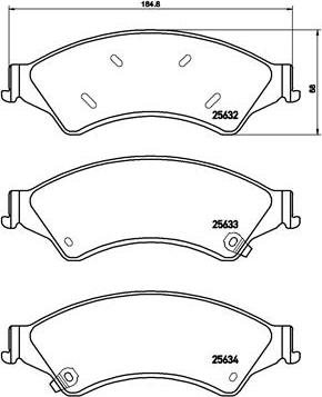 Brembo P 24 153 - Тормозные колодки, дисковые, комплект unicars.by