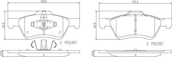 Brembo P24116N - Тормозные колодки, дисковые, комплект unicars.by