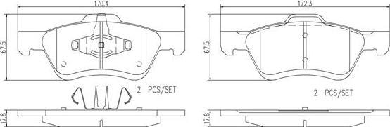 Brembo P24186N - Тормозные колодки, дисковые, комплект unicars.by