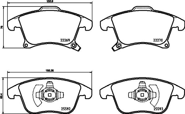 Brembo P 24 173 - Тормозные колодки, дисковые, комплект unicars.by